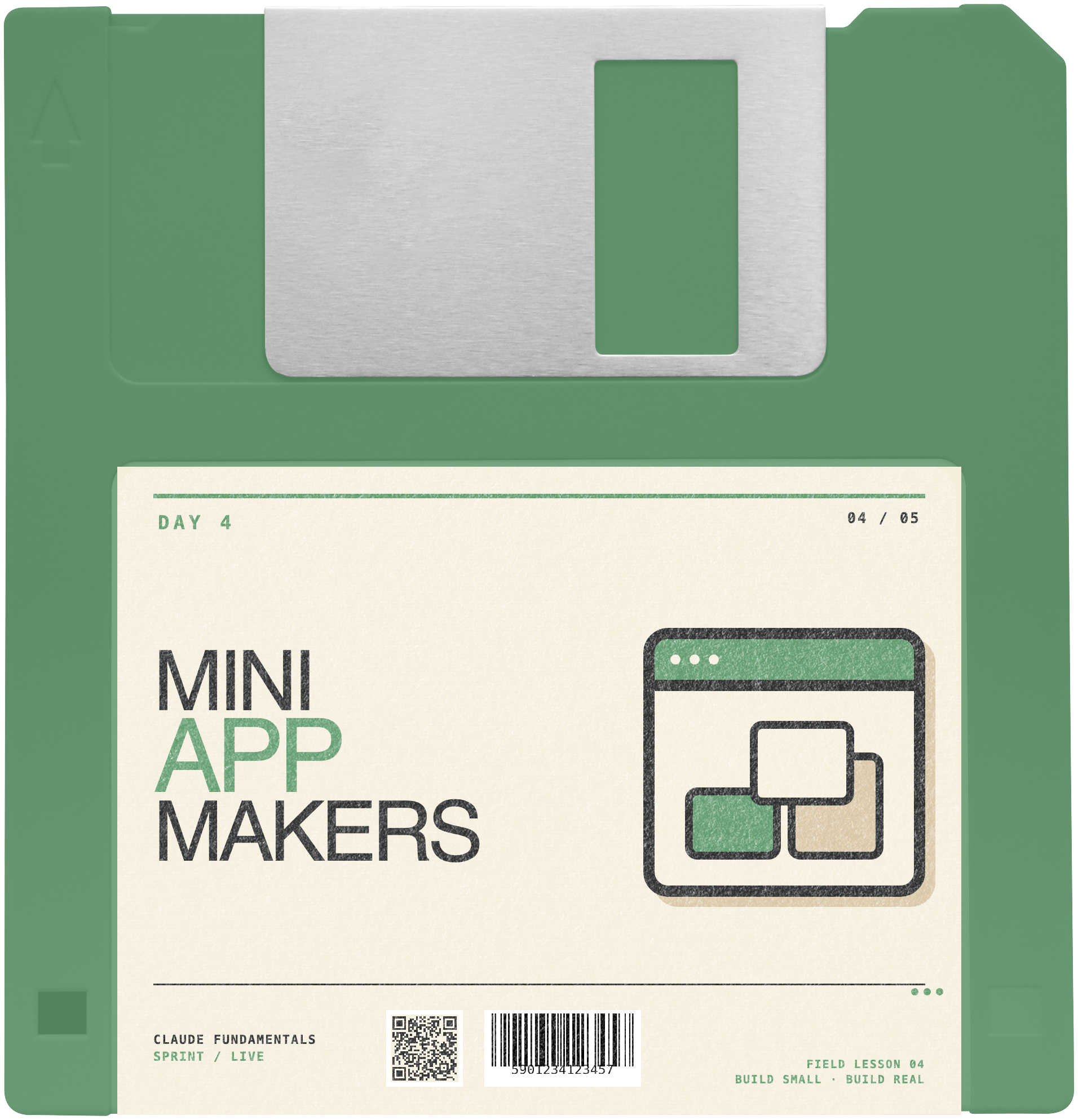 Mini-App Makers floppy disk for Day 4